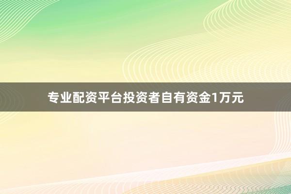 专业配资平台投资者自有资金1万元