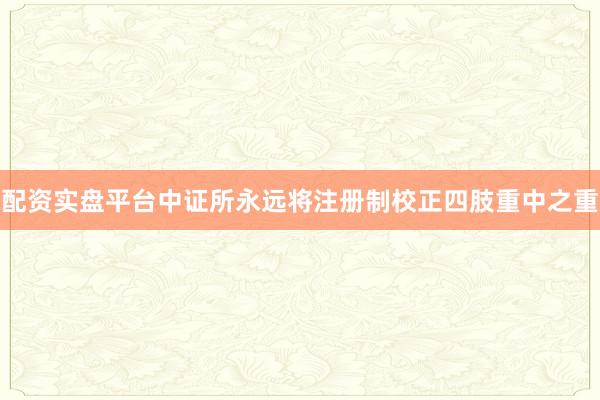 配资实盘平台中证所永远将注册制校正四肢重中之重
