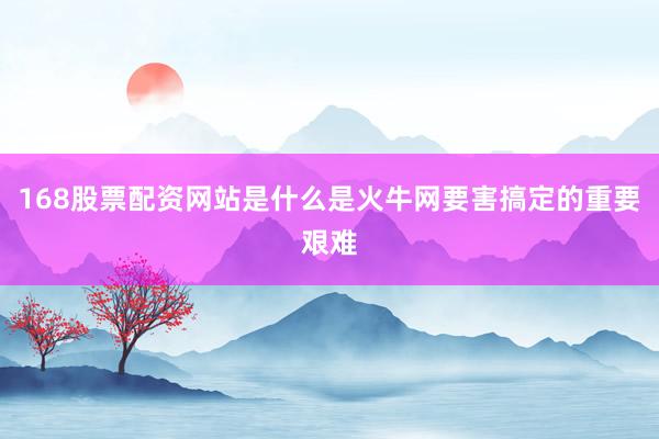 168股票配资网站是什么是火牛网要害搞定的重要艰难