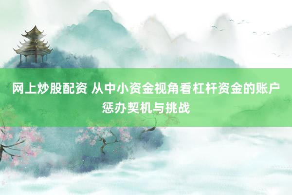 网上炒股配资 从中小资金视角看杠杆资金的账户惩办契机与挑战